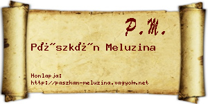 Pászkán Meluzina névjegykártya